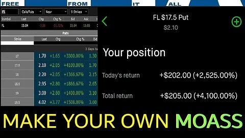 $FL PUTS PRINTED +4400% TODAY - $PTON CRUSHED = MAKE YOUR OWN MOASS + $AMC NEW OPTIONS CHAIN