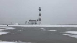 Eerie snowstorm in North Carolina