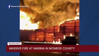 Crews battle massive fire at Toledo Beach Marina south of Monroe