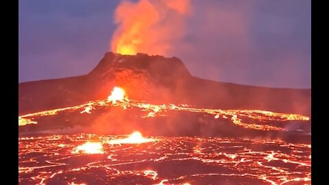 The moment the mountain erupts