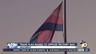 Trans flag raised to oppose military ban