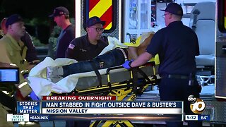 Man stabbed during fight outside Dave & Buster's