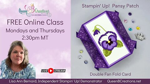 👑 Stampin' Up! Pansy Patch - Double Fan Fold Card (Fun Fold)