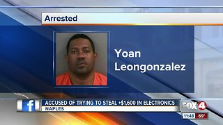 Accused of trying to steal more than $1,600 in electronics