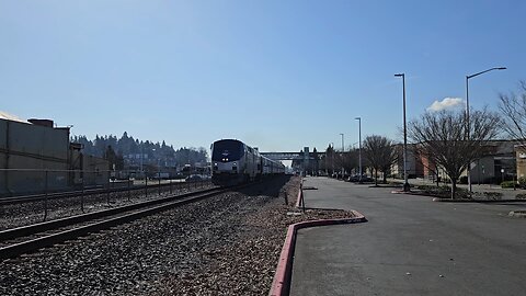 Amtrak Cascades Northbound (Kent, WA 3/8/2024 with newer camera)