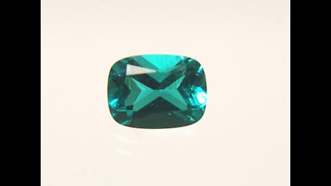 Hydrothermal Beryl with Color of Paraiba Tourmaline Antique Cushion