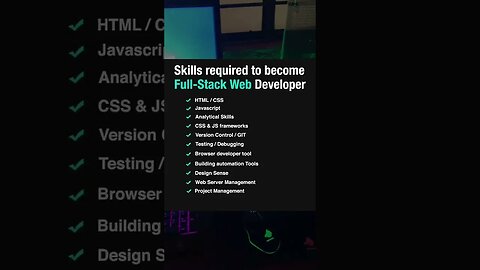 Skills Required to become a full-stack developer in 2023 # shorts