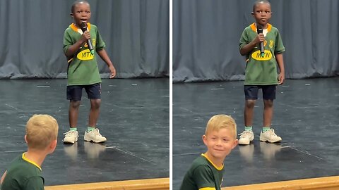 Kid Sings Classic Song For Talent Show