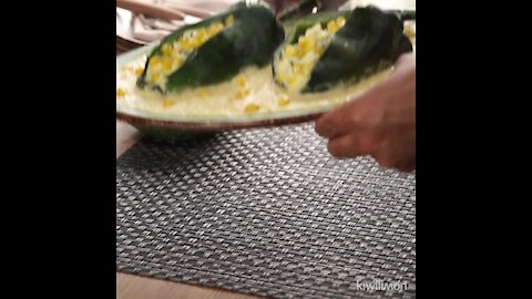 Chile Stuffed with Cheese with Corn