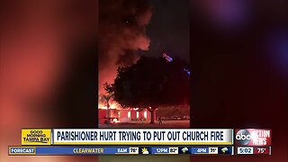 Fire damages Brandon church building, firefighter hospitalized
