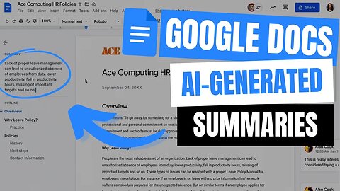 Automatic Summaries of your Documents in Google Docs !