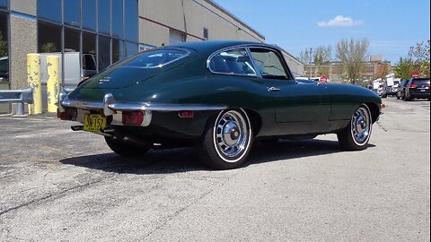 1970 Jaguar E-Type E Type Coupe in Green & Engine Sound on My Car Story with Lou Costabile