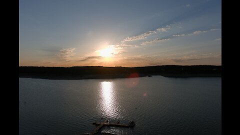 Sunset Over Medina Lake - From A Drone's Perspective