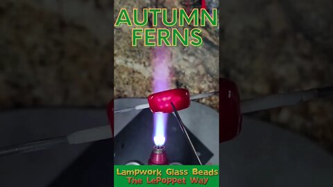 Lampwork Glass Beads: Autumn Ferns