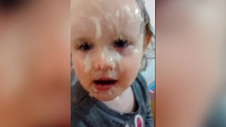 A Tot Girl Her Herself Covered In Vaseline