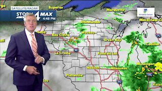 Thursday evening is cloudy and humid with showers likely