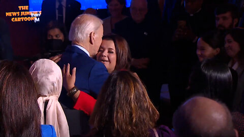 Fake Republican Ana Navarro gives a warm hug to Biden who declared war on Republicans.