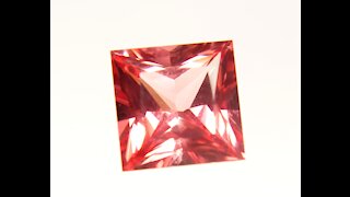 Czochralski Pulled Sapphire Pinkish Orange Padparadscha Princess Cut