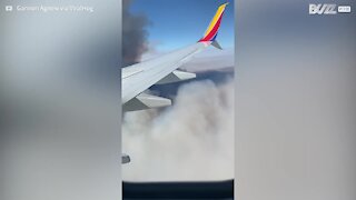 Passageiro registra assustadora nuvem de fumaça durante voo 1