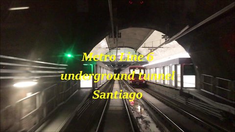 Metro line 6 underground tunnel in Santiago, Chile