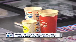 Detroit Music Hall History: Saturday 2pm to 6pm; bring memories and objects
