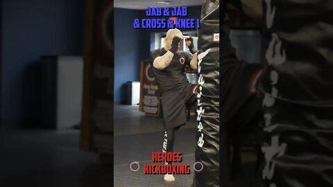 Heroes Training Center | Kickboxing & MMA "How To Double Up" Jab & Jab & Cross & Knee 1 | #Shorts