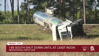2 semis crash on I-95 southbound in Port St. Lucie