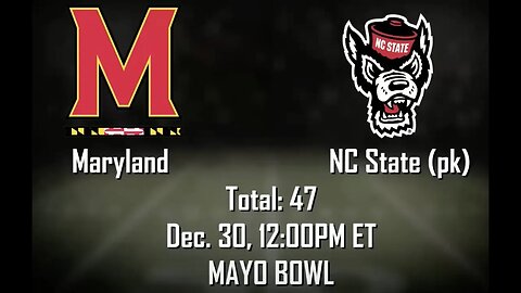 Maryland vs NC State Prediction, Picks & Odds | Mayo Bowl Betting Advice & Tips | Dec 30