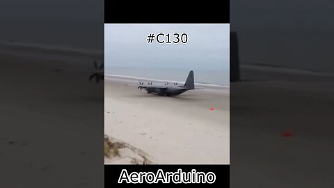 Giant #C130 Hercules Takeoff on Abandoned Beach #Aviation #Avgeek #AeroArduino