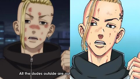 Draken vs 100 Black Dragon Anime vs Manga, Tokyo Revengers Anime vs Manga