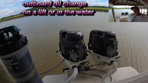 changing outboard engine oil in the water or on a lift Suzuki DF200AP