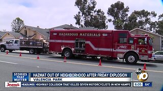 Hazmat team finally leaves Valencia Park home after explosion