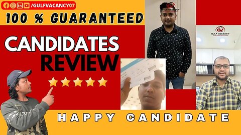 Gulf Vacancy Candidate Reviews || 100% Job Placement ||