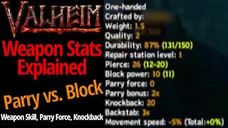 Weapon Stats Explained (Parry vs. Block) - Valheim