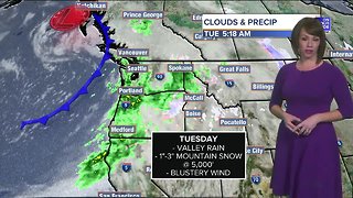 Cold valley rain, mountain snow and blustery winds across southern Idaho Tuesday