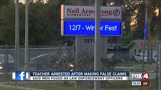 Teacher arrested for false report about law enforcement impersonators