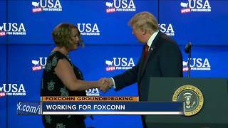 Trump touts economics policies at Foxconn ground-breaking