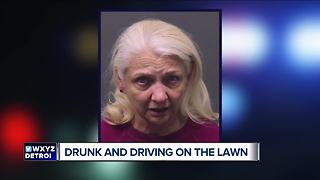 Police catch 69-year old woman with drinking and driving record driving on lawn