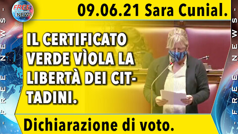 09.06.21 Sara Cunial: dichiarazione di voto sul Decreto "Riaperture".