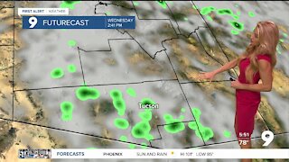 Isolated showers and storms arrive in southern Arizona