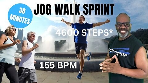 Easy Jog Walk Sprint Pittsburgh | 38 Min | BPM 155 | 4600 Steps* | Calorie Burner