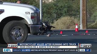 Motorcyclist killed after hitting truck in North Las Vegas