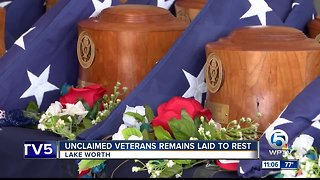 Unclaimed veterans remains laid to rest in Lake Worth