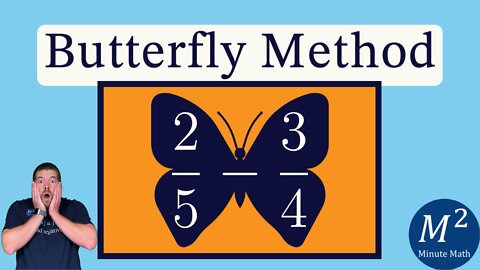 The Butterfly Method for Subtracting Fractions | 2/5 - 3/4 | Minute Math Tricks - Part 101 #shorts