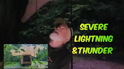 Camping in Severe Heavy Rain Thunder Lightning Storm / Car Camp