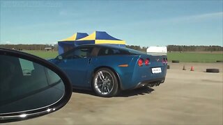 Classic race Chevrolet Corvette ZR1 vs Porsche 911 Turbo PDK (997) two races with comments by Gustav