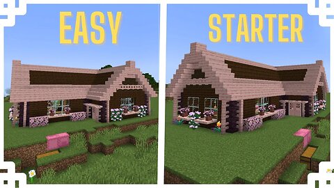 How To Build A Dark Oak & Cherry Blossom Survival Starter House | Minecraft Tutorial