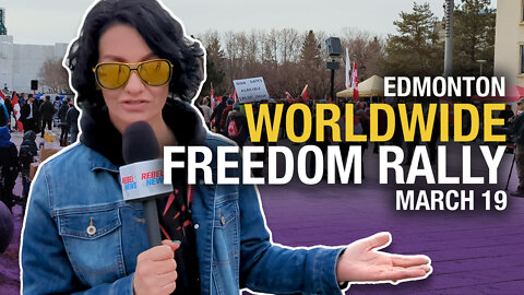 Hundreds took to the Legislature Plaza in Edmonton as part of the World Wide Rally for Freedom