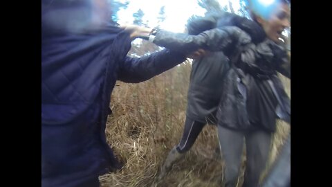 Hunters violent assault against anti fox hunting activists in Paimpont on 02/02/2019