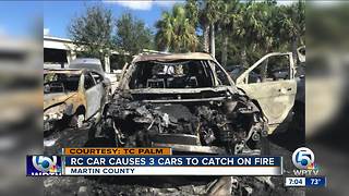 3 cars burn in Martin County